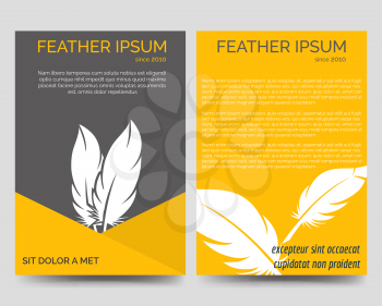 Brochure flyers template with vector feathers and place for text