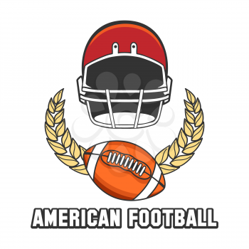 American football logo emblem isolated on white background. Vector illustration