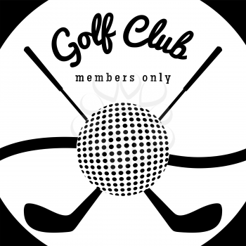 Golf club sport poster. Black and white golf emblem vector