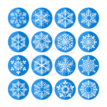 Set of snowflakes icons vector on white background