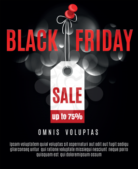 Black friday poster background. Vector sale shopping black friday concept for cards