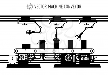 Machine conveyor vector isolated on white background