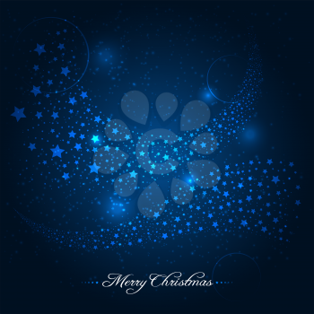 Blue christmas shining background with star trail vector
