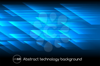 Abstract vector technology background. Tech motion lines parallel blue concept