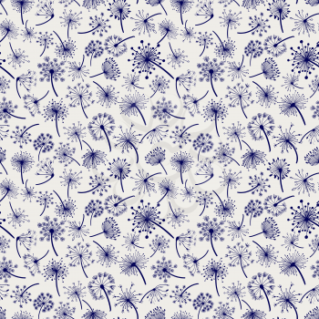 Ball pen dandelion seamless pattern design vector illustration