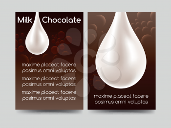 Milk chocolate brochure flyer template design. Vector illustration