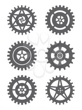 Gears icon set isolated on white background. Vector illustration