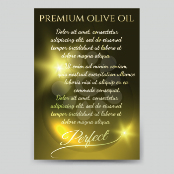 Premium olive oil brochure flyer template vector illustration