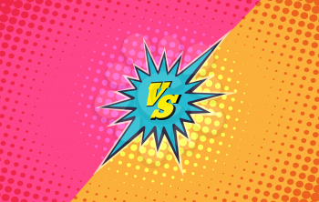 Versus duel fighting comic style vector background. Battle vs fashion slag banner