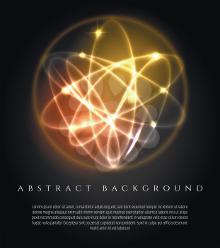 Glowing futuristic technology abstract geometric background with 3d lights ball vector illustration