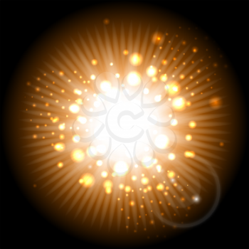 Sparkles explosion with glowing effect. Glitter star dust with burst vector illustration