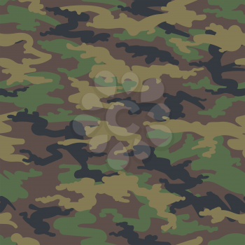 Military army camo background. Vector woodland hunting camoflauge seamless pattern