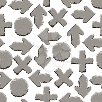 Stone signs seamless pattern. Vector cartoon stones seamless texture