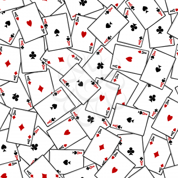 Playing cards seamless pattern. Vector four aces seamless texture