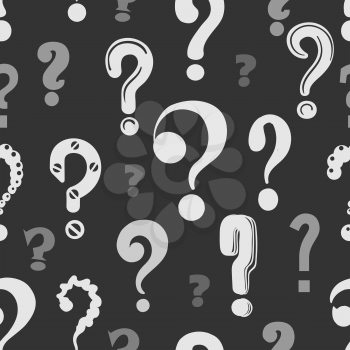 Question marks pattern. Hand drawn vector faq wallpaper, enquiry mark sketch background