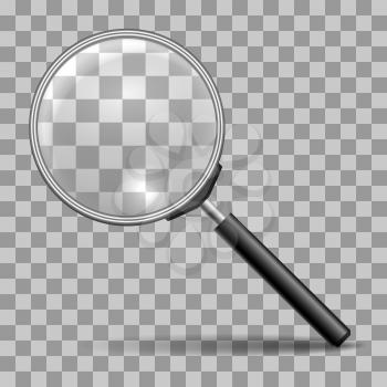 Magnifying glass. Magnifier or lupa vector icon for zoom scrutiny, search or magnify buttons