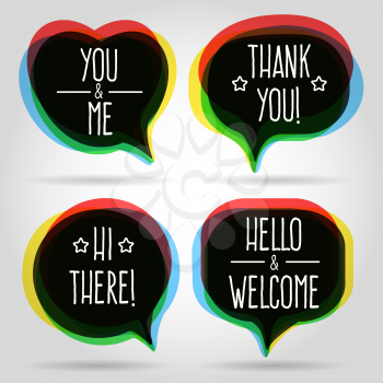 Speech bubbles isolated on white background. Vector modern talk or dialog bubble icons like welcome sign for business design