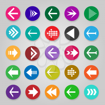 Website arrow buttons. Vector up, undo and directional arrows, infographic arrow icons