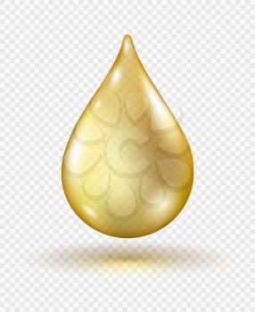 Vitamin gel droplet. Isolated fruits ingredients oil drop graphic, natural lemon cooking greek olive advertising blob icon, argan collagen jojoba gold medicine or liquid fuel bead