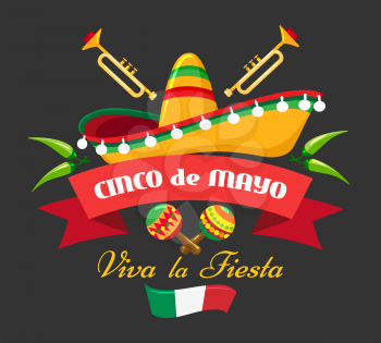 Hispanic cultural event banner. Mexican fiesta festival background, mexico cinco de mayo cartoon flyer, country holiday celebration poster design