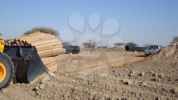 Equipment for construction of the oil pipeline. Preparation for construction and laying of pipelines.