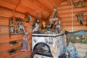 Rebuilding image of the internal decoration of the house of Baba Yaga