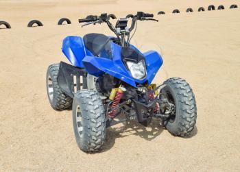 Small ATV rentals. Rental services on the beach by the sea.