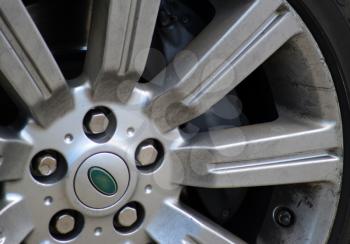 car wheel close. Alloy wheels and tires.