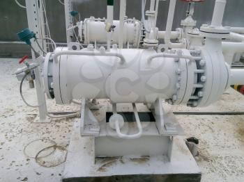 The pump for pumping hot products of oil refining. Equipment refinery.                             