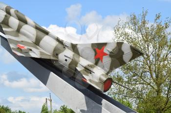 Poltavskaya village, Russia - August 22, 2016: Monument to the fighter aircraft