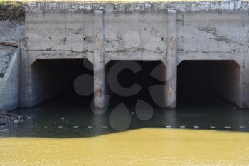 Lock of the channel of irrigating system. Agricultural constructions.