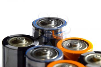 Salt and alkaline batteries, a source of energy for portable technology. AAA and AA batteries