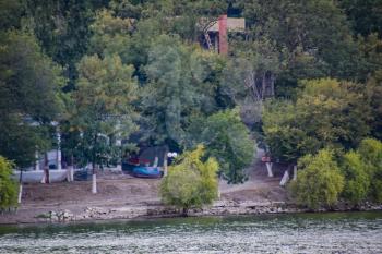 Dacha official on the shore of Lake Abrau. House on the shore of the lake