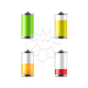 Battery charging. Isolated on white background