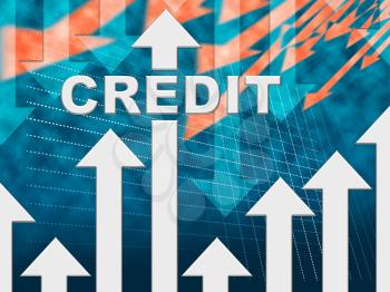 Credit Graph Indicating Finance And Loan Diagram