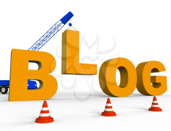 Build Blog Showing Internet Weblog 3d Rendering