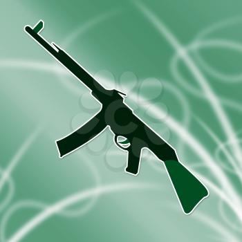 Machine Gun Icon Representing Combat And War