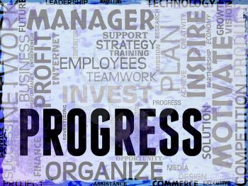 Progress Words Showing Betterment Headway And Advancement