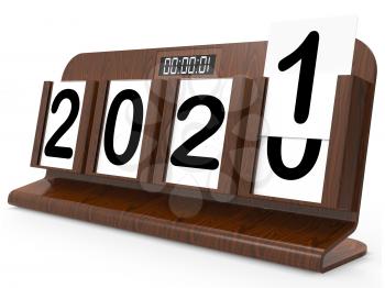 Twenty Twenty One Showing 2021 New Year 3d Rendering