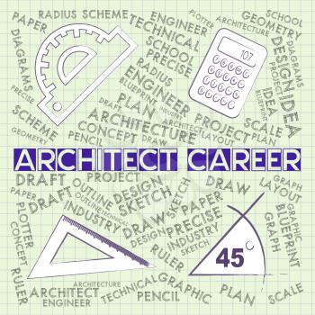 Architect Career Showing Architecture Design 3d Illustration