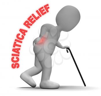 Sciatica Relief Meaning Spinal Pain Easing 3d Rendering