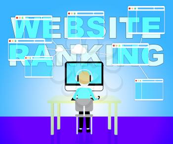 Website Rankings Representing Search Engine 3d Illustration