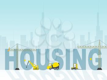 Housing Construction Representings Homes Building 3d Illustration