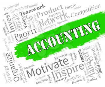 Accounting Words Indicating Bookkeeping Tax And Auditing