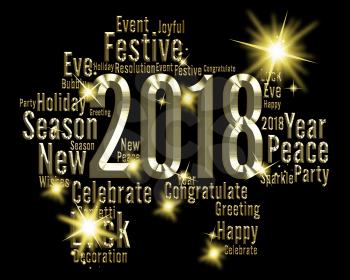 Twenty Eighteen Meaning 2018 Festive Happy New Year