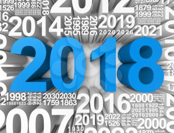 Twenty Eighteen Meaning New Year 2018 3d Rendering