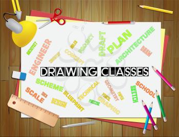 Drawing Classes Representing Lesson Schooling And Sketch