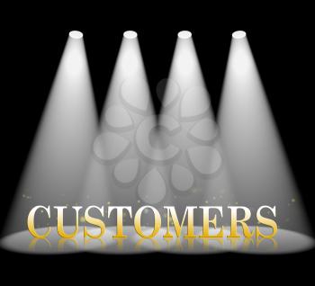 Customers Spotlight Representing Client Buyer 3d Rendering