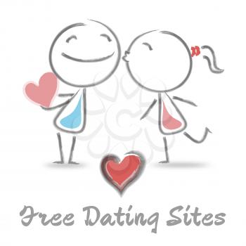 Free Dating Sites Representing Internet Love And Romance