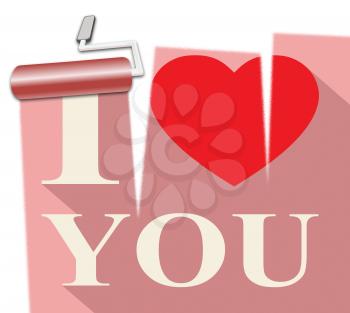 Love You Representing Dating Lovers 3d Illustration